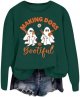 Women's Trendy Pullover Hoodie Letter Print Round Neck Top For Fall & Winter Lightweight Pullover