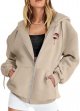 Christmas Women's Printed Zipper Long Sleeve Pocket Drawstring Casual Sports Hoodie Womens Hooded Pullover